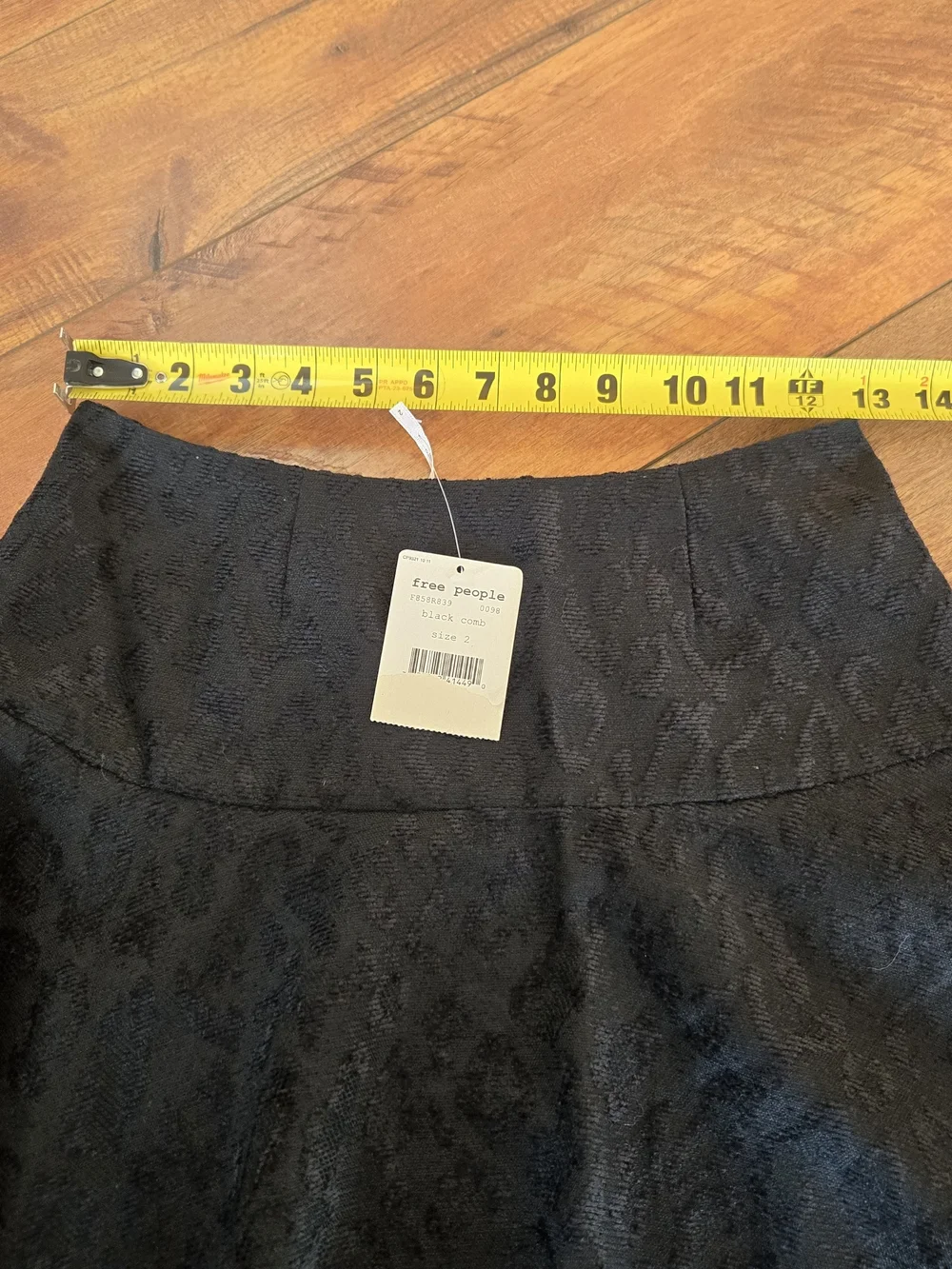 Free People Black Chenille Cheetah Pattern Skater Skirt